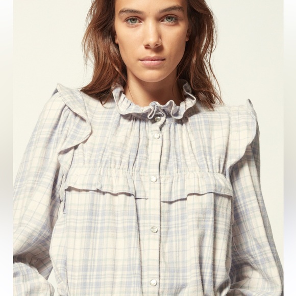 Isabel Marant Etoile Idety Plaid Blouse - Picture 1 of 9